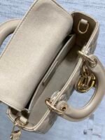 DIOR 25S SMALL LADY D‑JOY BAG 19 IN DARK BEIGE CANNAGE CALFSKIN GOLD HARDWARE - Image 5