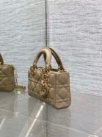 DIOR 25S SMALL LADY D‑JOY BAG 19 IN DARK BEIGE CANNAGE CALFSKIN GOLD HARDWARE - Image 13