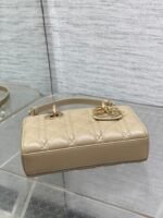 DIOR 25S SMALL LADY D‑JOY BAG 19 IN DARK BEIGE CANNAGE CALFSKIN GOLD HARDWARE - Image 8
