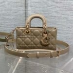 DIOR 25S SMALL LADY D‑JOY BAG 19 IN DARK BEIGE CANNAGE CALFSKIN GOLD HARDWARE - Image 10