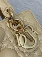 DIOR 25S SMALL LADY D‑JOY BAG 19 IN DARK BEIGE CANNAGE CALFSKIN GOLD HARDWRE - Image 3