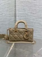 DIOR 25S SMALL LADY D‑JOY BAG 19 IN DARK BEIGE CANNAGE CALFSKIN GOLD HARDWARE - Image 15