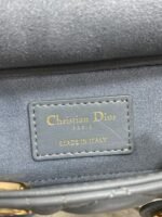 DIOR 25S SMALL LADY D‑JOY BAG 19 IN STEEL BLUE GRAY CANNAGE CALFSKIN GOLD HARDWRE - Image 9