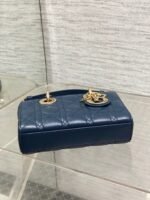 DIOR 25S SMALL LADY D‑JOY BAG 19 IN DARK BLUE CANNAGE CALFSKIN GOLD HARDWARE - Image 8