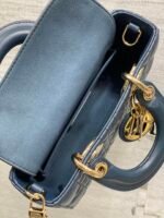 DIOR 25S SMALL LADY D‑JOY BAG 19 IN DARK BLUE CANNAGE CALFSKIN GOLD HARDWARE - Image 14
