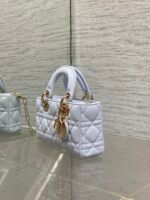 DIOR 25S SMALL LADY D‑JOY BAG 19 IN LIGHT BLUE CANNAGE CALFSKIN GOLD HARDWARE - Image 13