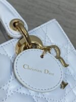 DIOR 25S SMALL LADY D‑JOY BAG 19 IN LIGHT BLUE CANNAGE CALFSKIN GOLD HARDWARE - Image 16