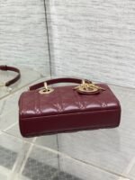 DIOR 25S SMALL LADY D‑JOY BAG 19 IN BURGUNDY CANNAGE CALFSKIN GOLD HARDWRE - Image 16