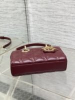 DIOR 25S SMALL LADY D‑JOY BAG 19 IN BURGUNDY CANNAGE CALFSKIN GOLD HARDWARE - Image 17