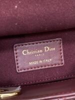 DIOR 25S SMALL LADY D‑JOY BAG 19 IN BURGUNDY CANNAGE CALFSKIN GOLD HARDWRE - Image 8