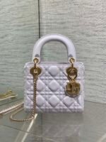 DIOR 25S MINI LADY DIOR BAG 17 IN LILAC CALFSKIN CHARM CRYSTAL EMBELLISHMENTS - Image 16