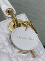 DIOR 25S MINI LADY DIOR BAG 17 IN LILAC CALFSKIN CHARM CRYSTAL EMBELLISHMENTS - Image 15