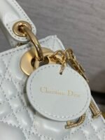 DIOR 25S MINI LADY DIOR BAG 17 IN LIGHT BLUE CALFSKIN CHARM CRYSTAL EMBELLISHMENTS - Image 6