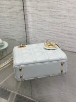 DIOR 25S MINI LADY DIOR BAG 17 IN LIGHT BLUE CALFSKIN CHARM CRYSTAL EMBELLISHMENTS - Image 8