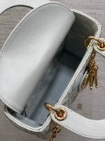 DIOR 25S MINI LADY DIOR BAG 17 IN LIGHT BLUE CALFSKIN CHARM CRYSTAL EMBELLISHMENTS - Image 5