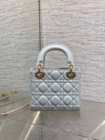 DIOR 25S MINI LADY DIOR BAG 17 IN LIGHT BLUE CALFSKIN CHARM CRYSTAL EMBELLISHMENTS - Image 11