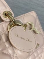 DIOR 25S SMALL LADY D‑JOY BAG 22 IN BABY PINK CALFSKIN GOLD HARDWRE - Image 16