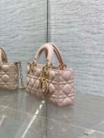 DIOR 25S SMALL LADY D‑JOY BAG 22 IN BABY PINK CALFSKIN GOLD HARDWRE - Image 4