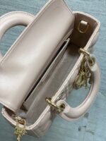 DIOR 25S SMALL LADY D‑JOY BAG 22 IN BABY PINK CALFSKIN GOLD HARDWARE - Image 5