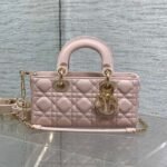 DIOR 25S SMALL LADY D‑JOY BAG 22 IN BABY PINK CALFSKIN GOLD HARDWRE - Image 10