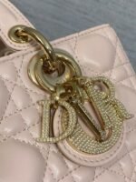DIOR 25S SMALL LADY D‑JOY BAG 22 IN BABY PINK CALFSKIN GOLD HARDWARE - Image 3