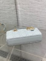 DIOR 25S SMALL LADY D‑JOY BAG 22 IN SHIRT BLUE CALFSKIN GOLD HARDWARE - Image 8