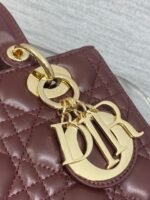 DIOR 25S MEDIUM LADY BAG 24 IN BURGUNDY CALFSKIN GOLD HARDWRE - Image 12