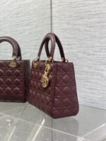 DIOR 25S MEDIUM LADY BAG 24 IN BURGUNDY CALFSKIN GOLD HARDWRE - Image 4