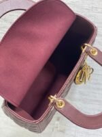 DIOR 25S MEDIUM LADY BAG 24 IN BURGUNDY CALFSKIN GOLD HARDWRE - Image 5