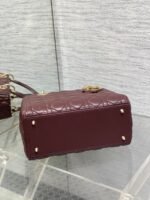 DIOR 25S MEDIUM LADY BAG 24 IN BURGUNDY CALFSKIN GOLD HARDWRE - Image 17