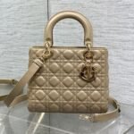 DIOR 25S MEDIUM LADY BAG 24 IN POWDER BEIGE CALFSKIN GOLD HARDWRE - Image 10