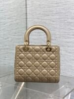 DIOR 25S MEDIUM LADY BAG 24 IN POWDER BEIGE CALFSKIN GOLD HARDWRE - Image 11