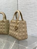 DIOR 25S MEDIUM LADY BAG 24 IN POWDER BEIGE CALFSKIN GOLD HARDWRE - Image 4