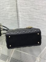 DIOR 25S MEDIUM LADY BAG 24 IN BLACK CALFSKIN GOLD HARDWRE - Image 8