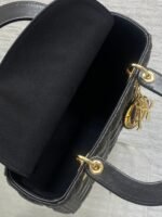 DIOR 25S MEDIUM LADY BAG 24 IN BLACK CALFSKIN GOLD HARDWRE - Image 14