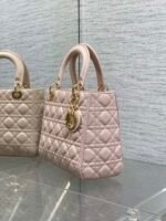 DIOR 25S MEDIUM LADY BAG 24 IN PINK CALFSKIN GOLD HARDWRE - Image 4
