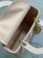 DIOR 25S MEDIUM LADY BAG 24 IN PINK CALFSKIN GOLD HARDWRE - Image 14