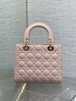 DIOR 25S MEDIUM LADY BAG 24 IN PINK CALFSKIN GOLD HARDWRE - Image 2