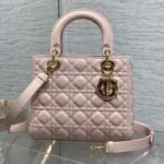 DIOR 25S MEDIUM LADY BAG 24 IN PINK CALFSKIN GOLD HARDWARE - Image 10
