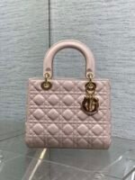 DIOR 25S MEDIUM LADY BAG 24 IN PINK CALFSKIN GOLD HARDWRE - Image 15