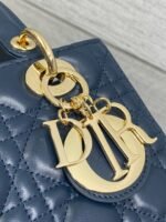 DIOR 25S MEDIUM LADY BAG 24 IN DEEP OCEAN BLUE CALFSKIN GOLD HARDWRE - Image 3