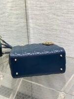 DIOR 25S MEDIUM LADY BAG 24 IN DEEP OCEAN BLUE CALFSKIN GOLD HARDWARE - Image 8