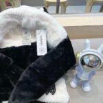 BALACLAVA HAT IN BLACK MIX WHITE FLEECE 422216 - Image 7