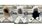 BALACLAVA HAT IN BLACK MIX WHITE FLEECE 422216 - Image 8