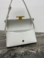CELINE 25S TRIOMPHE BAG 24 IN WHITE SHINY CALFSKIN - Image 14