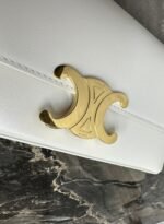 CELINE 25S TRIOMPHE BAG 24 IN WHITE SHINY CALFSKIN - Image 4
