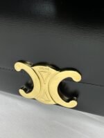CELINE 25S TRIOMPHE BAG 24 IN BLACK SHINY CALFSKIN - Image 4