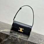 CELINE 25S TRIOMPHE BAG 24 IN BLACK SHINY CALFSKIN - Image 11