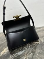 CELINE 25S TRIOMPHE BAG 24 IN BLACK SHINY CALFSKIN - Image 5