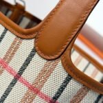 PICOTIN LOCK 18 BAG IN GOLD CALFSKIN ÉCRU/BEIGE/FAUVE/ROSE POP/NOIR EMBROIDERY PLAID CANVAS - Image 14